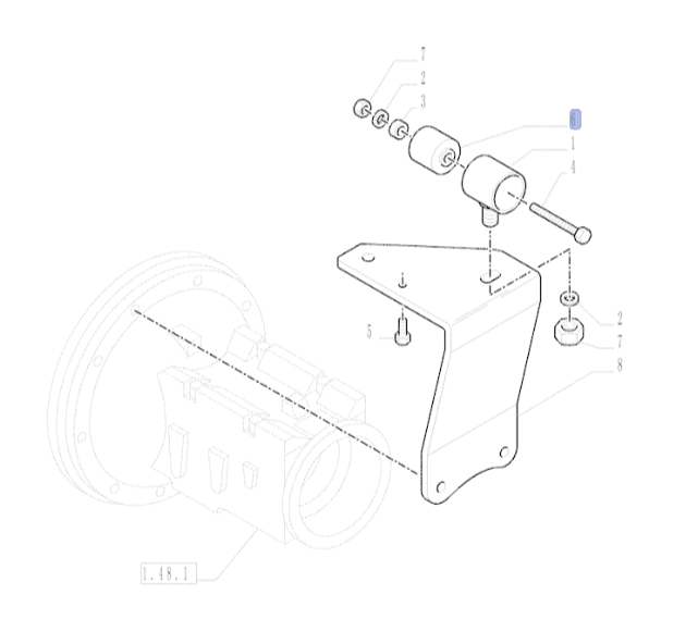 5177337 SUPPORTO CABINA TNF90F ZADNJI BLAŽILEC KABINE ZA TRAKTOR NEW HOLLAND TN95F - Slika 1