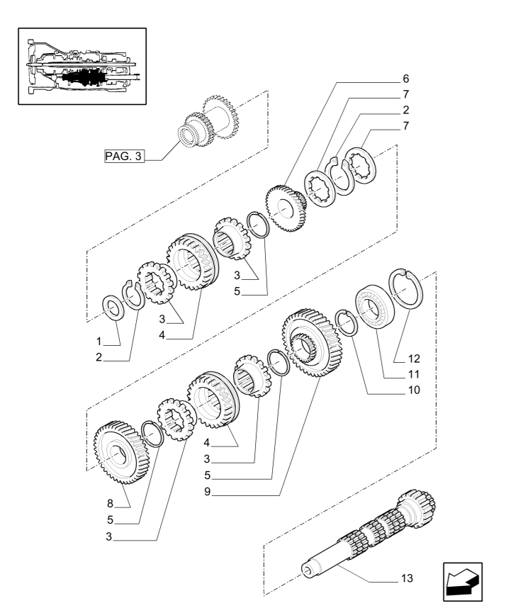 KOSOVNICA NEW HOLLAND TN95F PRESTAVE 1.28.104