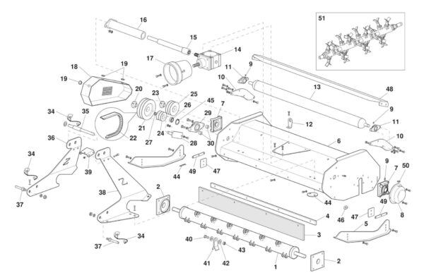 OSOVINA 402mm ZA MALČER INO BREŽICE M900 - Slika 3