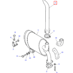 IZPUŠNA CEV MASSEY FERGUSON 2210, DOLŽINA 955mm, NAD MOTORJEM